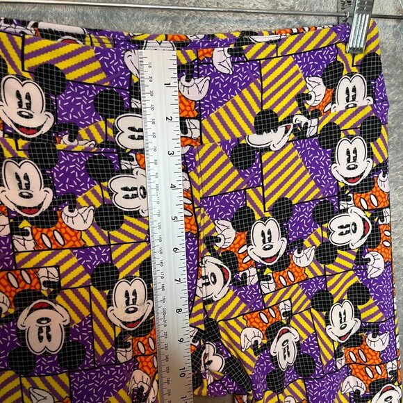 Lularoe Women Mickey Mouse Striped Geometric Pull On Elastic Waist Leggings OS - Picture 6 of 8